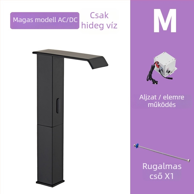 Indukciós mosdócsaptelep, modell 8835, egylyukú függő szerelés, teljes rézből készült szeleptömb, induktív nyitás