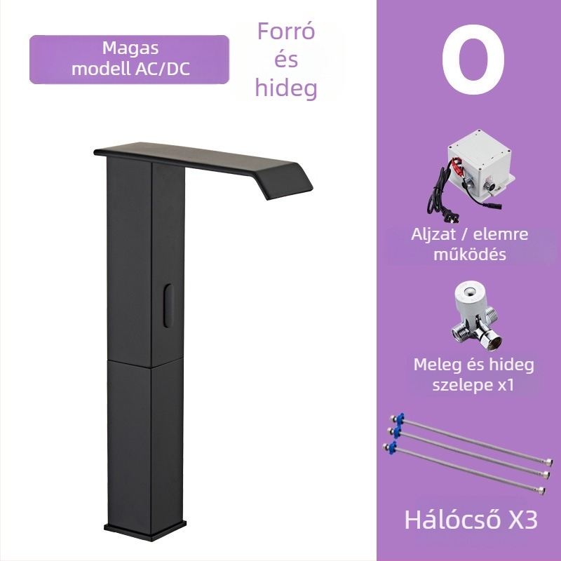 Indukciós mosdócsaptelep, modell 8835, egylyukú függő szerelés, teljes rézből készült szeleptömb, induktív nyitás