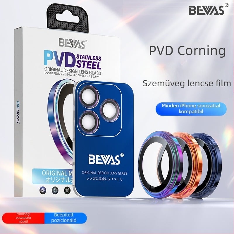 BEVAS Corning Lens Film iPhone 17 Pro-hoz – Temperált üveg objektívvédő fólia, HD, Ujjlenyomat-mentes, Leesésálló, 38100410753