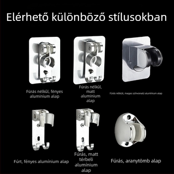 Űripari minőségű alumínium zuhanyfej-tartó, fúrás nélküli, falra szerelhető, csiszolt felülettel, modern minimalista stílus