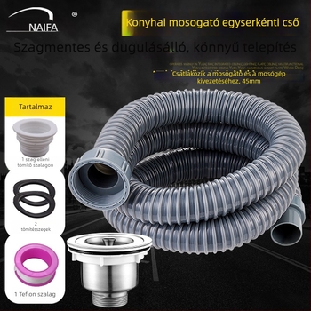 Konyhai mosogató lefolyócső meghosszabbítása — 45-ös interfész, lefolyó tömlő és tartozékok