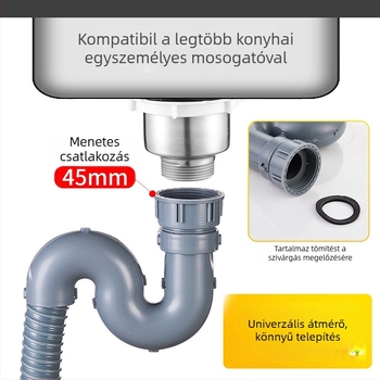 Konyhai mosogató lefolyócső meghosszabbítása — 45-ös interfész, lefolyó tömlő és tartozékok