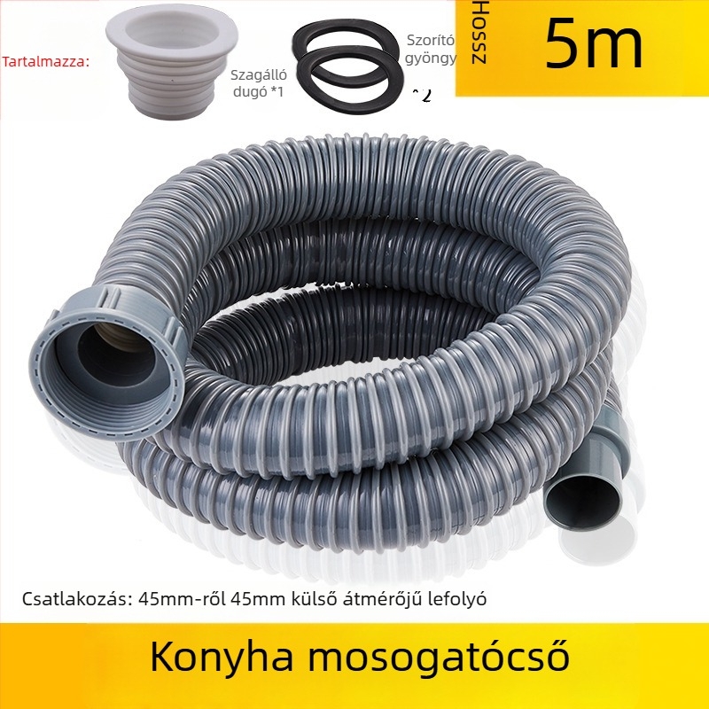 Konyhai mosogató lefolyócső meghosszabbítása — 45-ös interfész, lefolyó tömlő és tartozékok
