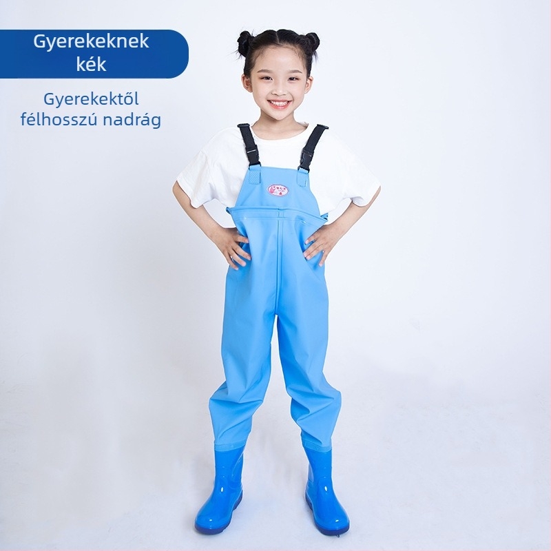 Gyerekeknek készült egybeoltódós vízálló PVC-overall, gyorsan szárad, minden évszakban használható, uniszex, horgászatra és úszáshoz.
