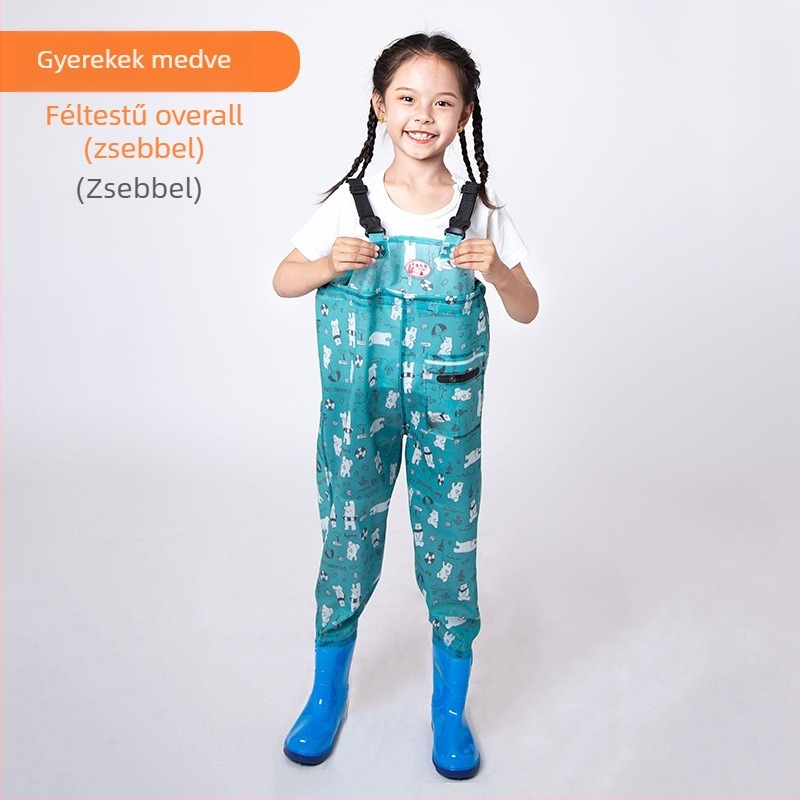 Gyerekeknek készült egybeoltódós vízálló PVC-overall, gyorsan szárad, minden évszakban használható, uniszex, horgászatra és úszáshoz.