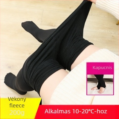 Nylon harisnyanadrág fleece belsővel, ultra vastag, meleg és formázó, egyszerű stílus