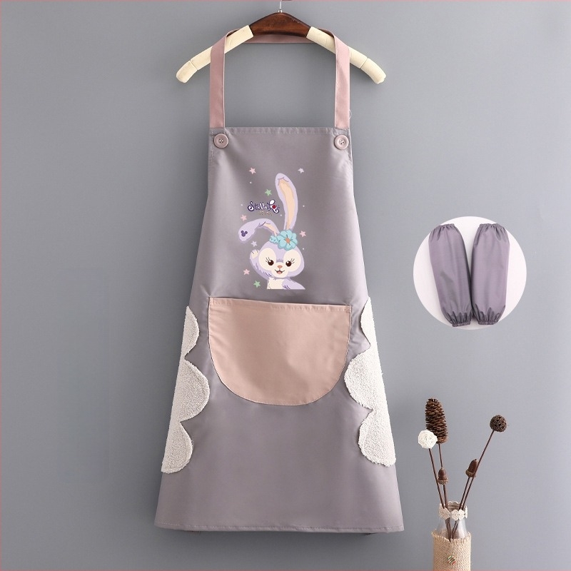 PVC anyagú konyhai kötény, ujj nélküli, vízálló és olajálló, rajzfilm mintázatú