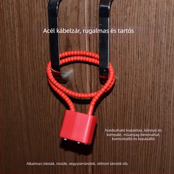 Fegyveres szekrény zár acélkábellel, zinkötvözet zártest, acélszárnyú zárszerkezet, közvetlen nyitás, Wolf dog