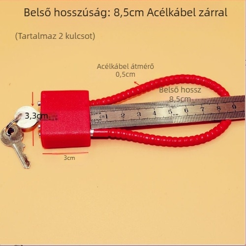 Fegyveres szekrény zár acélkábellel, zinkötvözet zártest, acélszárnyú zárszerkezet, közvetlen nyitás, Wolf dog