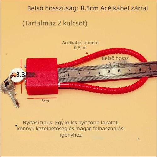 Fegyveres szekrény zár acélkábellel, zinkötvözet zártest, acélszárnyú zárszerkezet, közvetlen nyitás, Wolf dog