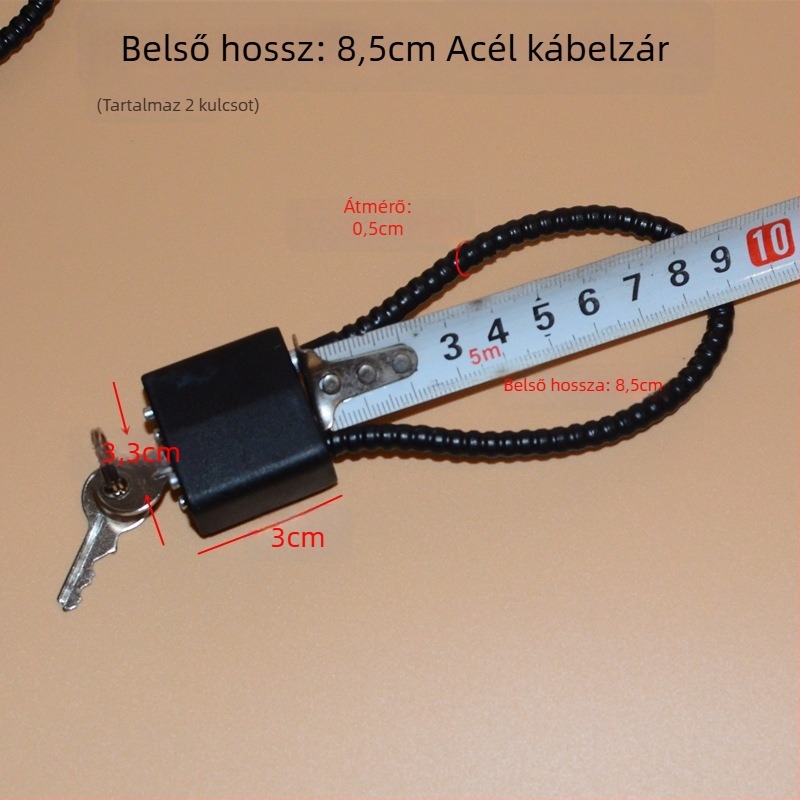 Fegyveres szekrény zár acélkábellel, zinkötvözet zártest, acélszárnyú zárszerkezet, közvetlen nyitás, Wolf dog