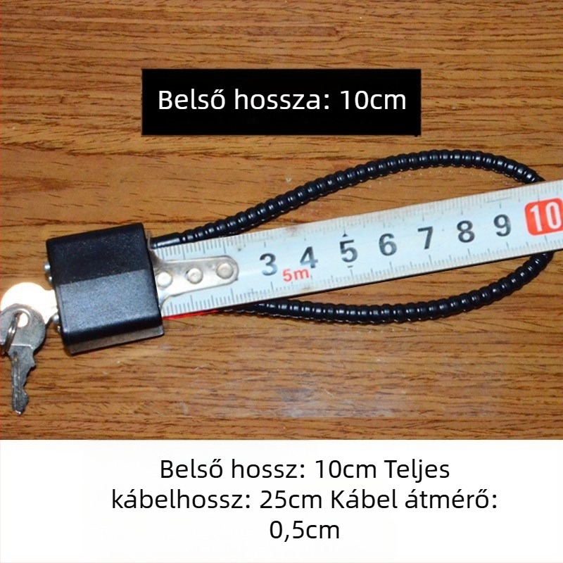 Fegyveres szekrény zár acélkábellel, zinkötvözet zártest, acélszárnyú zárszerkezet, közvetlen nyitás, Wolf dog