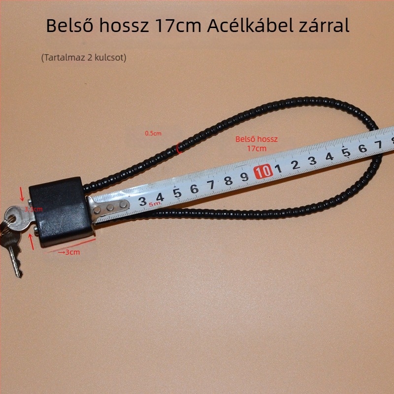 Fegyveres szekrény zár acélkábellel, zinkötvözet zártest, acélszárnyú zárszerkezet, közvetlen nyitás, Wolf dog