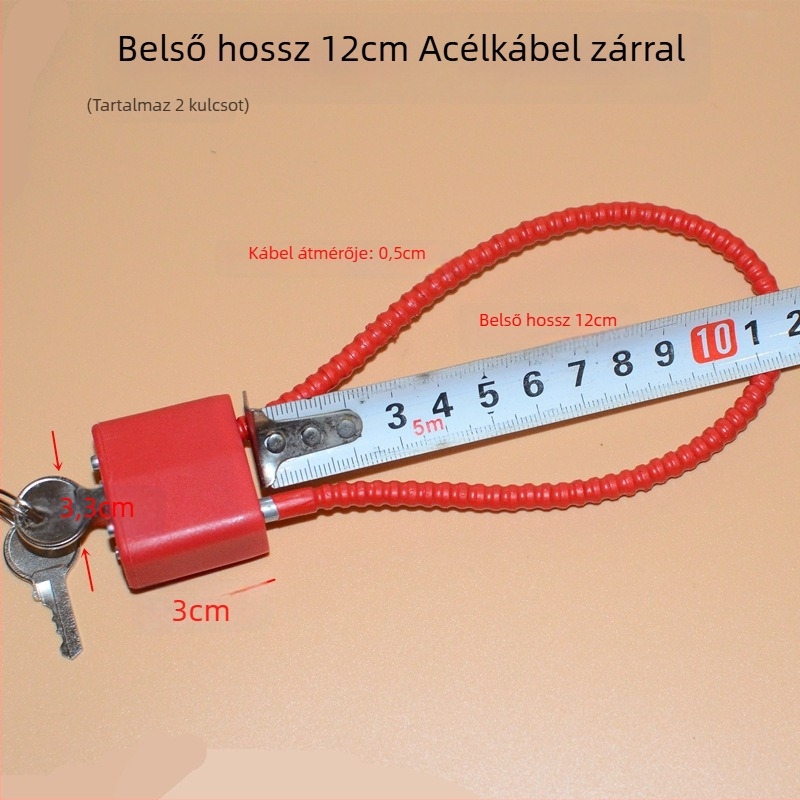 Fegyveres szekrény zár acélkábellel, zinkötvözet zártest, acélszárnyú zárszerkezet, közvetlen nyitás, Wolf dog