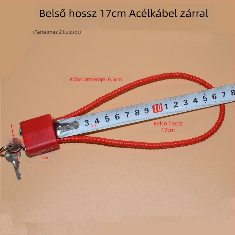 Fegyveres szekrény zár acélkábellel, zinkötvözet zártest, acélszárnyú zárszerkezet, közvetlen nyitás, Wolf dog