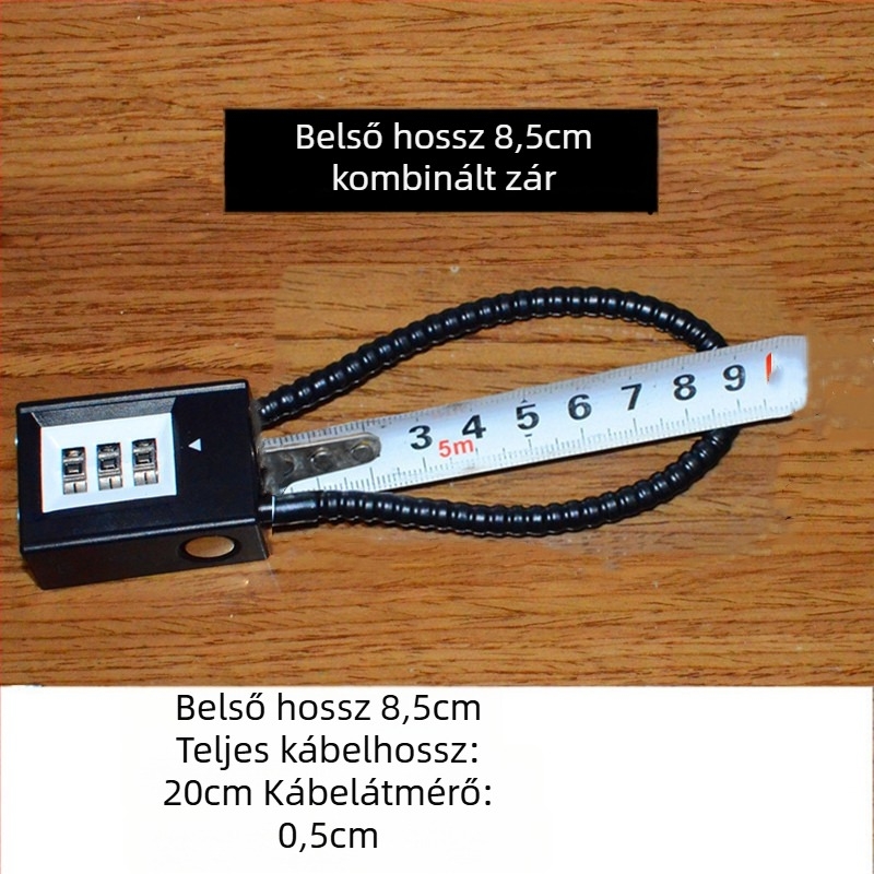 Fegyveres szekrény zár acélkábellel, zinkötvözet zártest, acélszárnyú zárszerkezet, közvetlen nyitás, Wolf dog