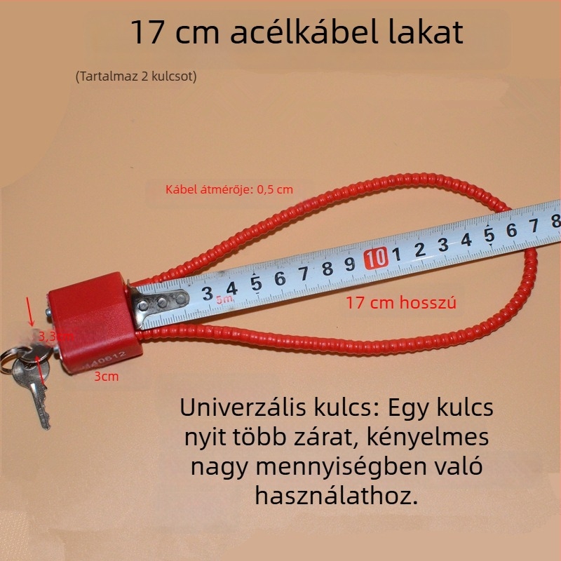 Fegyveres szekrény zár acélkábellel, zinkötvözet zártest, acélszárnyú zárszerkezet, közvetlen nyitás, Wolf dog