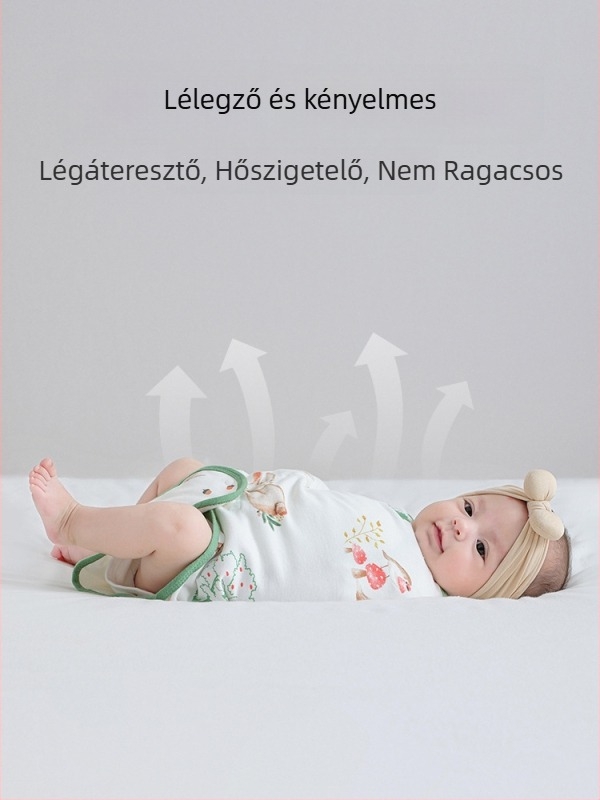 Kókusz-stílusú babaszoba alvózsák 95% feletti pamut anyagból, bélés 95% feletti pamutból, antibakteriális és nedvességelvezető, újszülötttől 12 hónapos korig, tavasz és ősz.