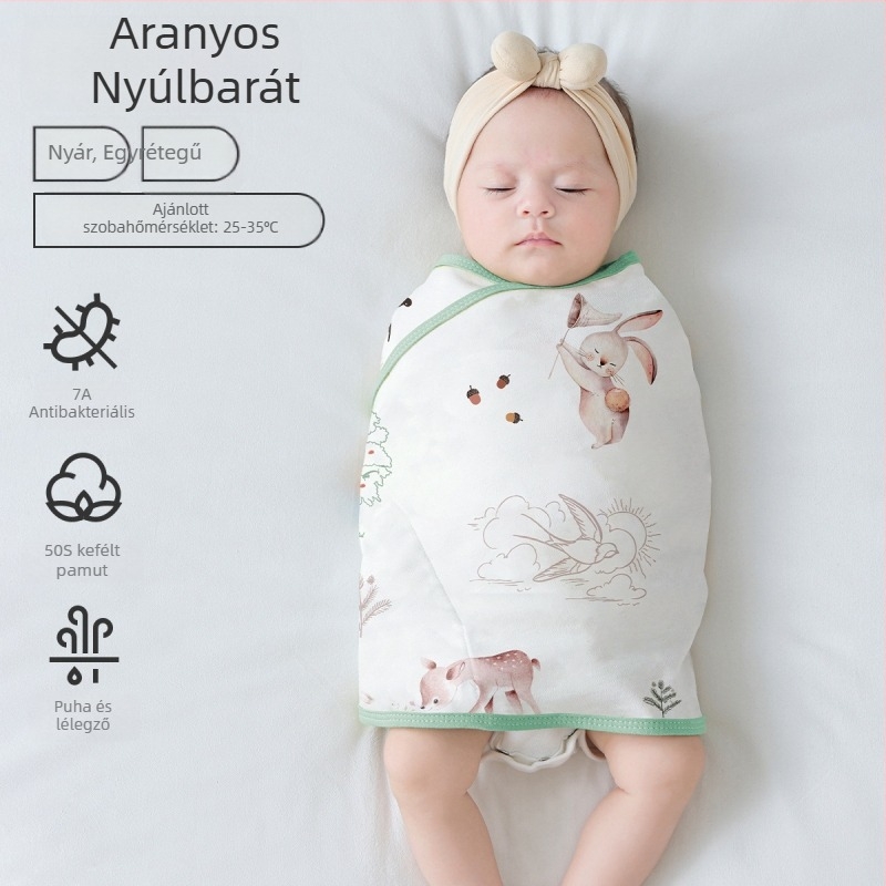 Kókusz-stílusú babaszoba alvózsák 95% feletti pamut anyagból, bélés 95% feletti pamutból, antibakteriális és nedvességelvezető, újszülötttől 12 hónapos korig, tavasz és ősz.