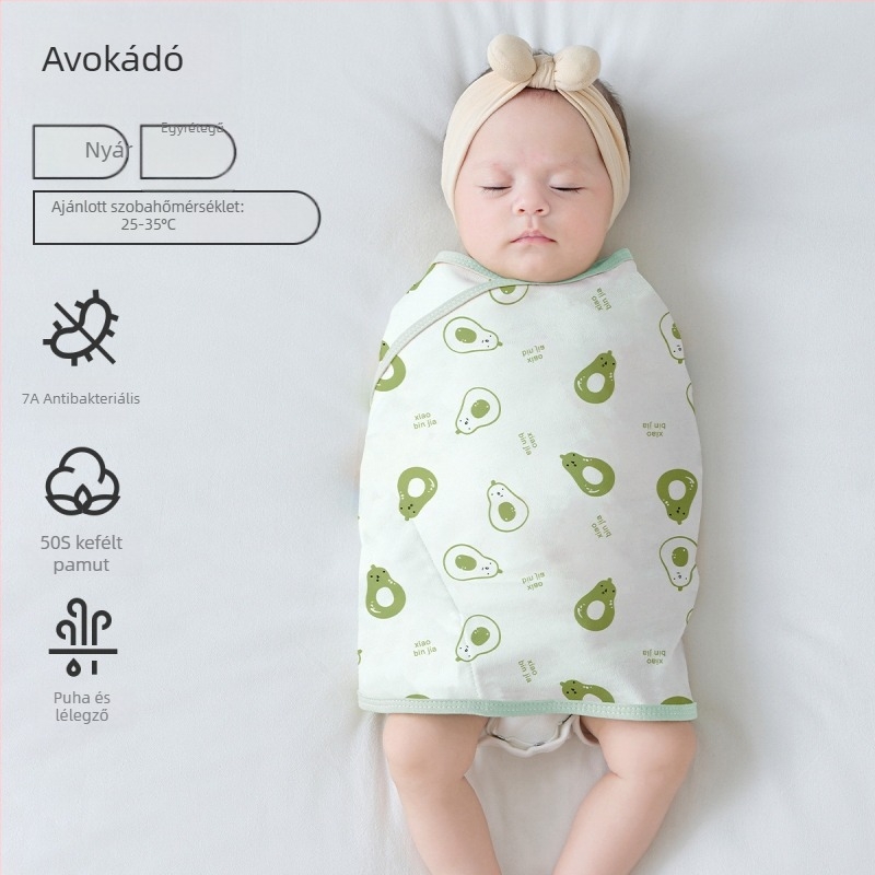 Kókusz-stílusú babaszoba alvózsák 95% feletti pamut anyagból, bélés 95% feletti pamutból, antibakteriális és nedvességelvezető, újszülötttől 12 hónapos korig, tavasz és ősz.