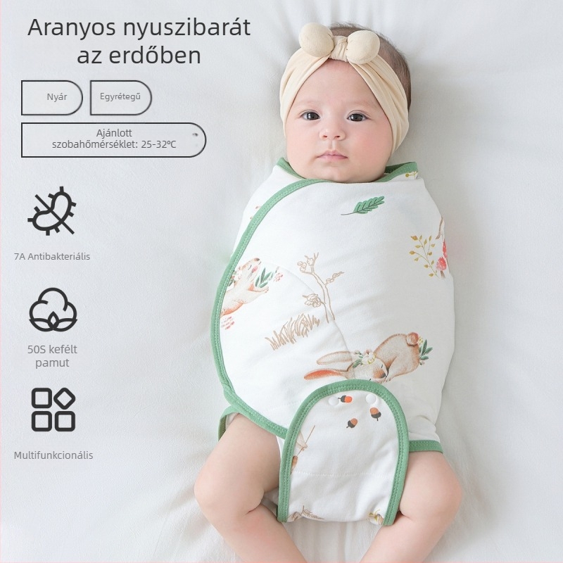 Kókusz-stílusú babaszoba alvózsák 95% feletti pamut anyagból, bélés 95% feletti pamutból, antibakteriális és nedvességelvezető, újszülötttől 12 hónapos korig, tavasz és ősz.