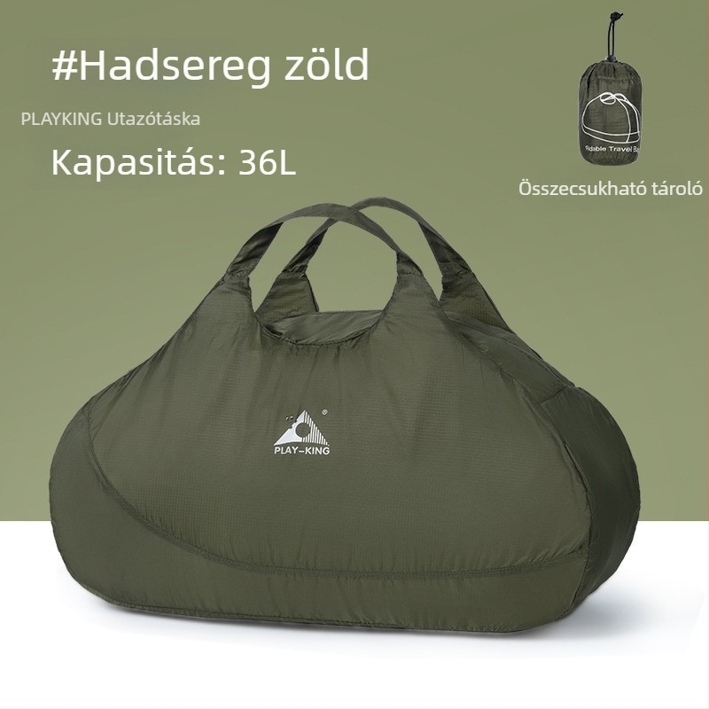 Uniszex ultrakönnyű összecsukható utazó duffel táska, 36–55L, poliészter