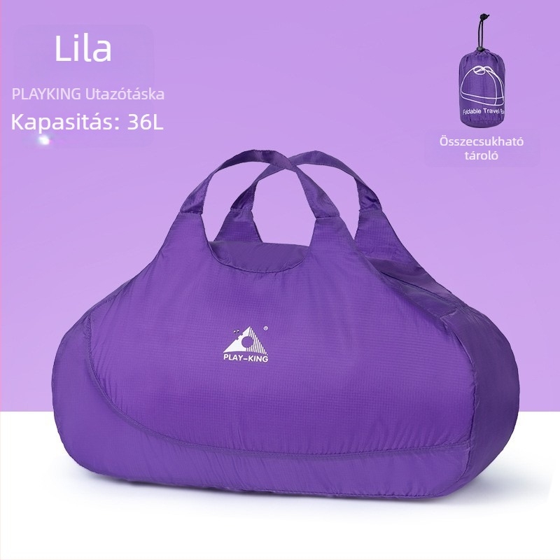 Uniszex ultrakönnyű összecsukható utazó duffel táska, 36–55L, poliészter