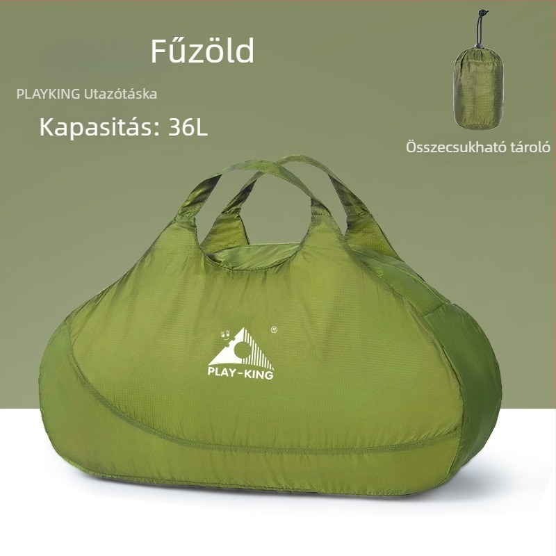Uniszex ultrakönnyű összecsukható utazó duffel táska, 36–55L, poliészter