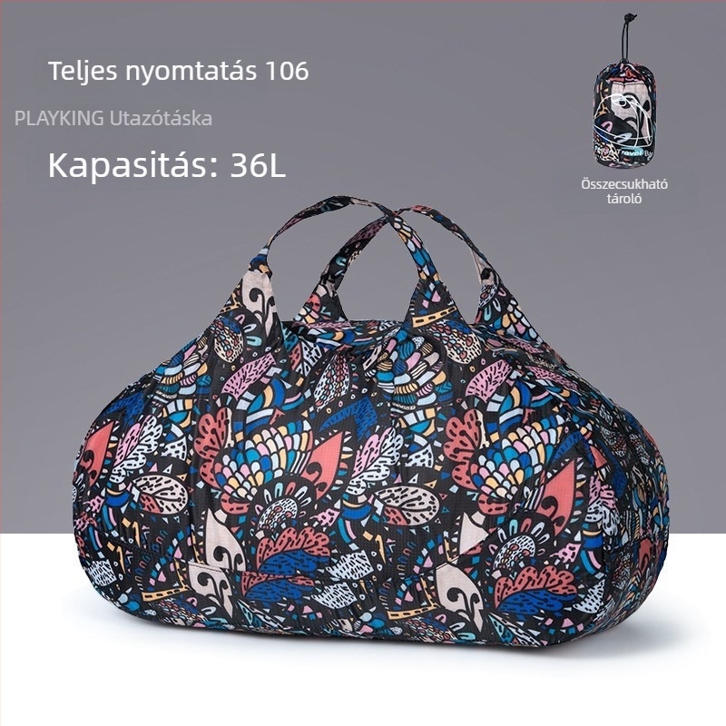 Uniszex ultrakönnyű összecsukható utazó duffel táska, 36–55L, poliészter