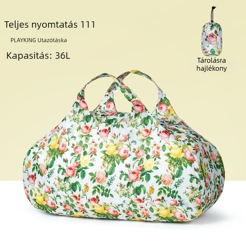 Uniszex ultrakönnyű összecsukható utazó duffel táska, 36–55L, poliészter