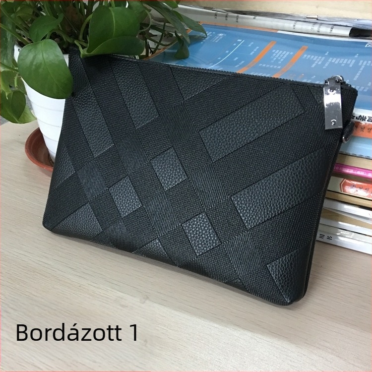 Mini Dragon férfi PU bőrből készült clutch pénztárca – domborított geometriai minta, vízálló, nylon bélés, üzleti stílus