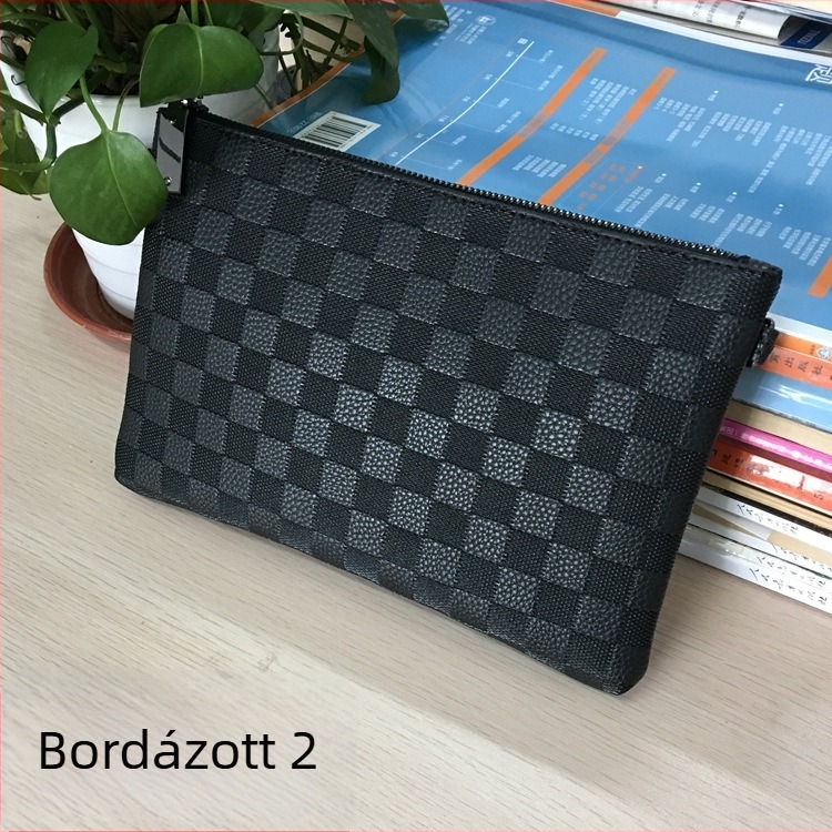 Mini Dragon férfi PU bőrből készült clutch pénztárca – domborított geometriai minta, vízálló, nylon bélés, üzleti stílus