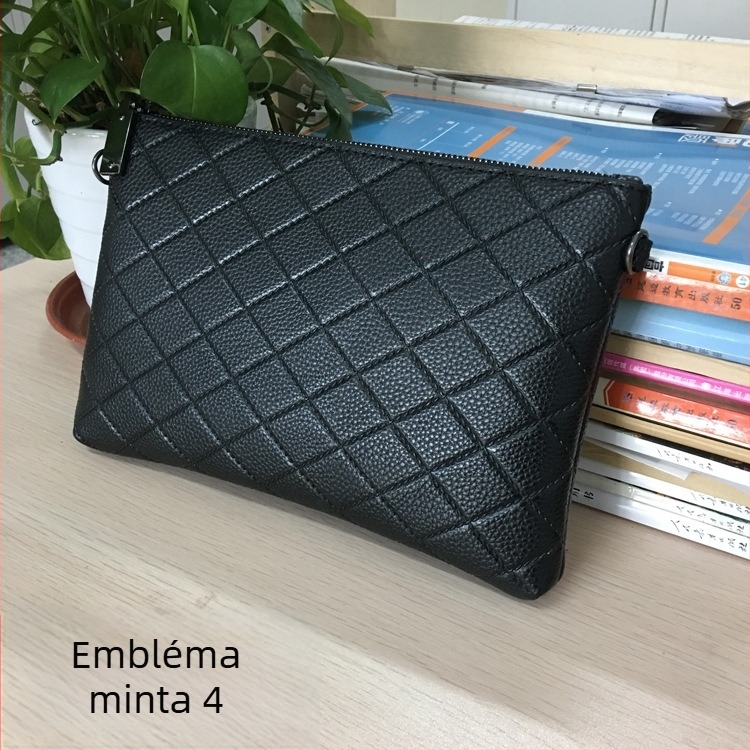 Mini Dragon férfi PU bőrből készült clutch pénztárca – domborított geometriai minta, vízálló, nylon bélés, üzleti stílus