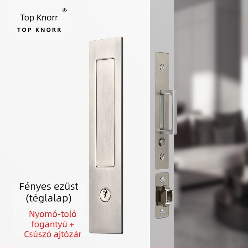 DJL-10200 Rejtett tolóajtó zár, kampó típusú, cink-ötvözet, elektroplakálás