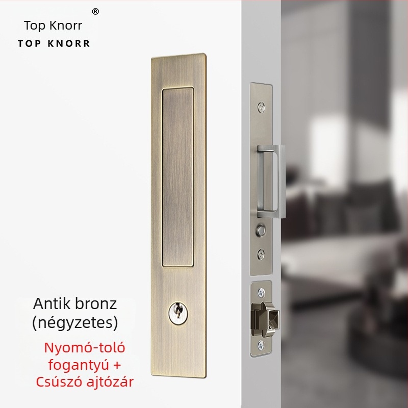 DJL-10200 Rejtett tolóajtó zár, kampó típusú, cink-ötvözet, elektroplakálás