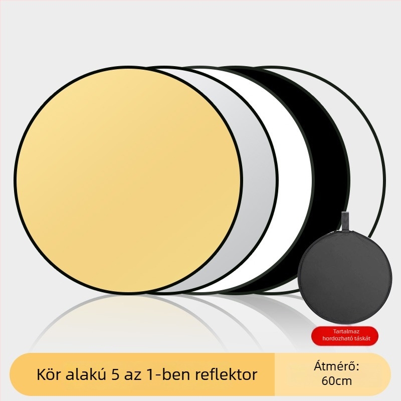 Öt az egyben fotóreflektor, összecsukható és hordozható kültéri portrévilágításhoz