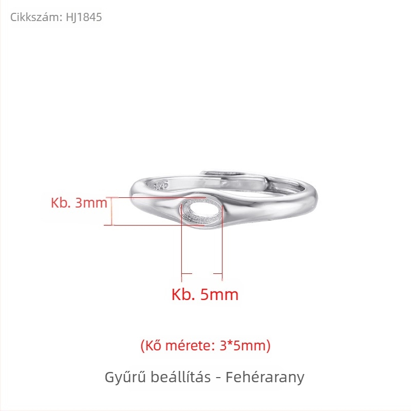 Réz gyűrűtartó, állítható nyílású, ovális forma, uniszex eredeti dizájn, elektroplátolt felület