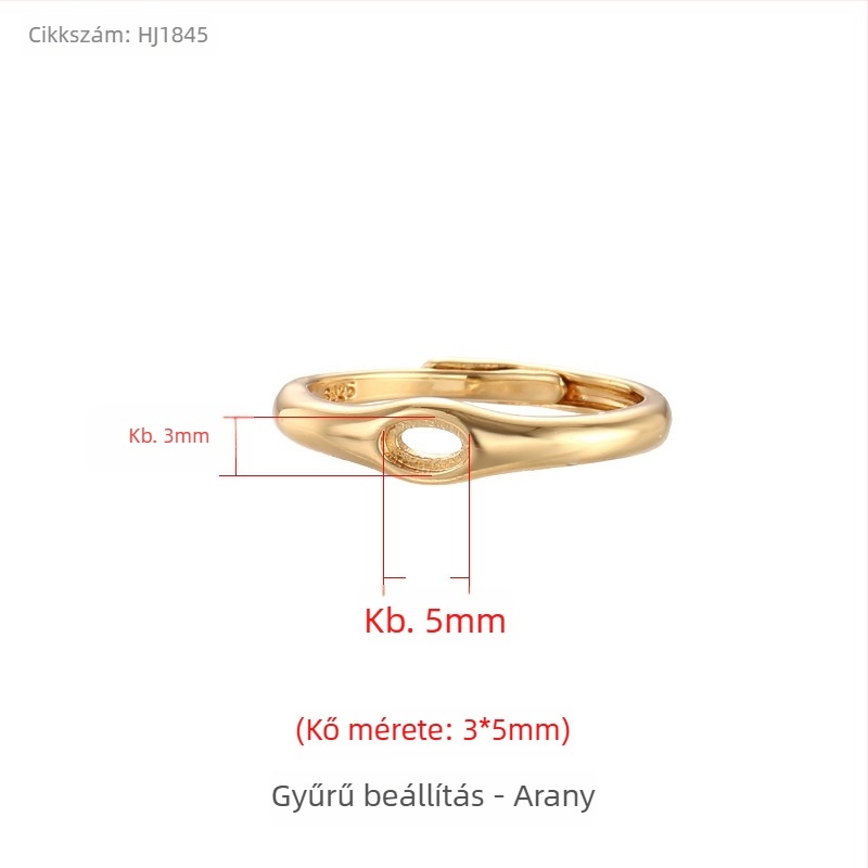 Réz gyűrűtartó, állítható nyílású, ovális forma, uniszex eredeti dizájn, elektroplátolt felület