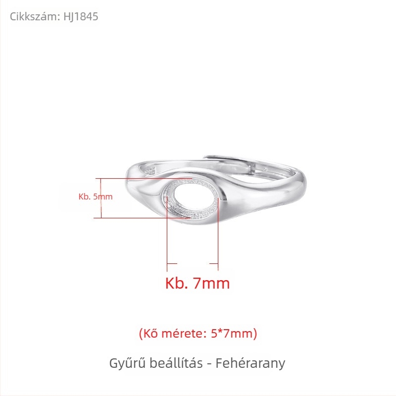 Réz gyűrűtartó, állítható nyílású, ovális forma, uniszex eredeti dizájn, elektroplátolt felület