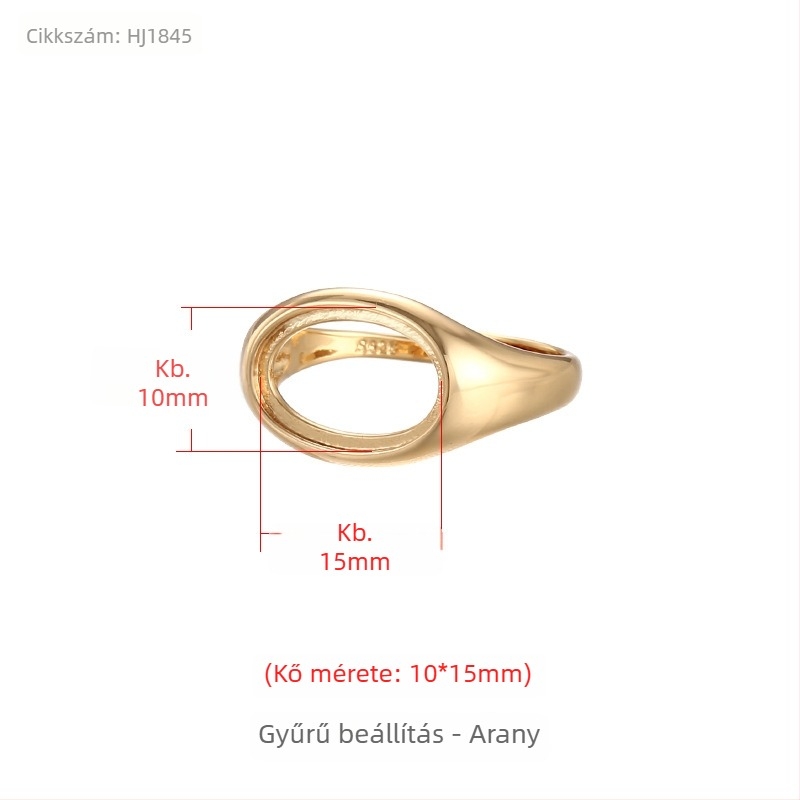 Réz gyűrűtartó, állítható nyílású, ovális forma, uniszex eredeti dizájn, elektroplátolt felület