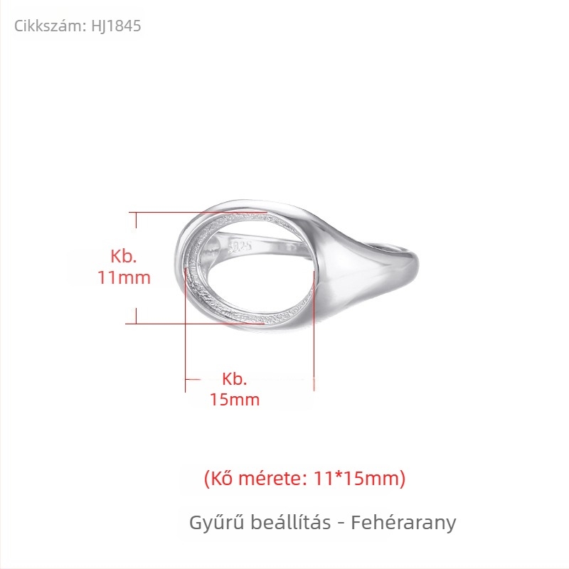 Réz gyűrűtartó, állítható nyílású, ovális forma, uniszex eredeti dizájn, elektroplátolt felület