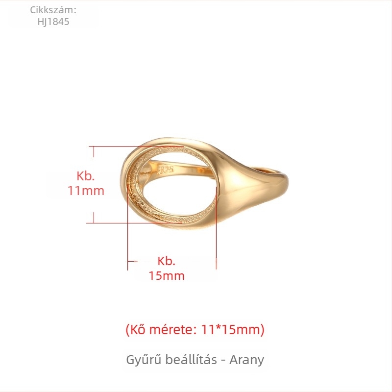 Réz gyűrűtartó, állítható nyílású, ovális forma, uniszex eredeti dizájn, elektroplátolt felület