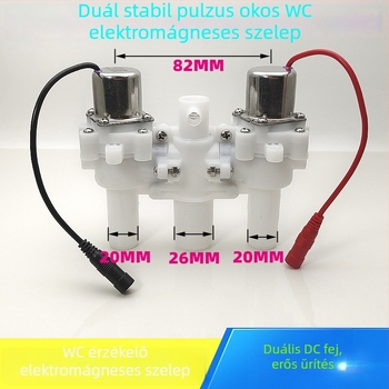WC pulzusszelepes vezérlő – PVC, egységes kivitel, modell AC-001, öblítési mód, felső végén lévő gomb