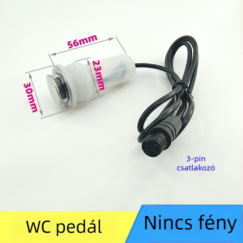 WC pulzusszelepes vezérlő – PVC, egységes kivitel, modell AC-001, öblítési mód, felső végén lévő gomb