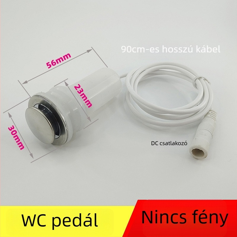 WC pulzusszelepes vezérlő – PVC, egységes kivitel, modell AC-001, öblítési mód, felső végén lévő gomb
