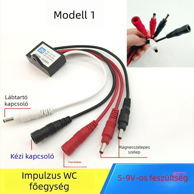 WC pulzusszelepes vezérlő – PVC, egységes kivitel, modell AC-001, öblítési mód, felső végén lévő gomb