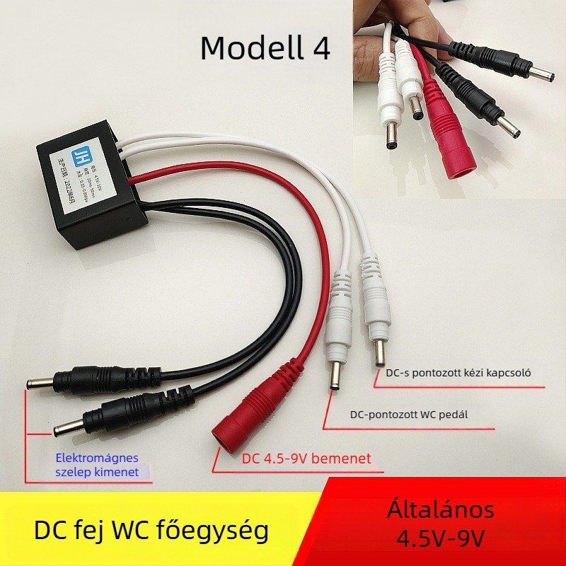 WC pulzusszelepes vezérlő – PVC, egységes kivitel, modell AC-001, öblítési mód, felső végén lévő gomb