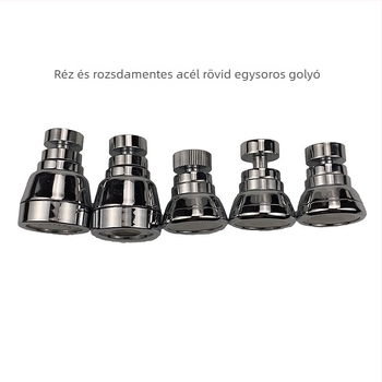 Csaptele szűrőfej, rozsdamentes acél, univerzálisan forgó háromszintű vízkiárat, fej a szórás ellen és hosszabbító