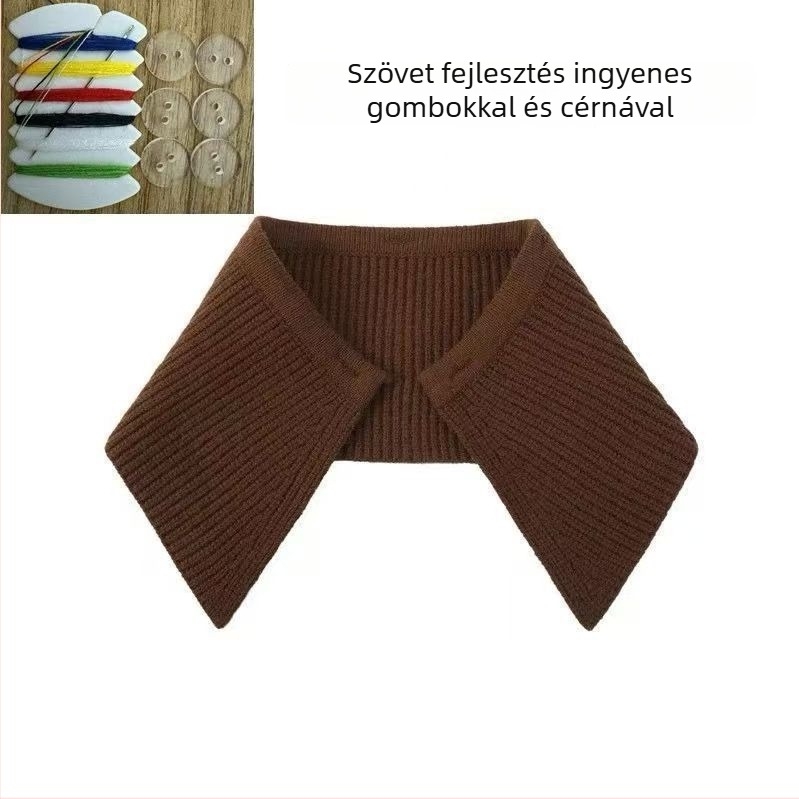 Shatongman Gyerekeknek Levehető Ríbben Négyzet Gallér Tollas Díszítéssel, Koreai Stílusú Nagy Gallér, Meleg, Foltmentes, Poliészter Külső és Poliészter Belső, 2025 Tavasz