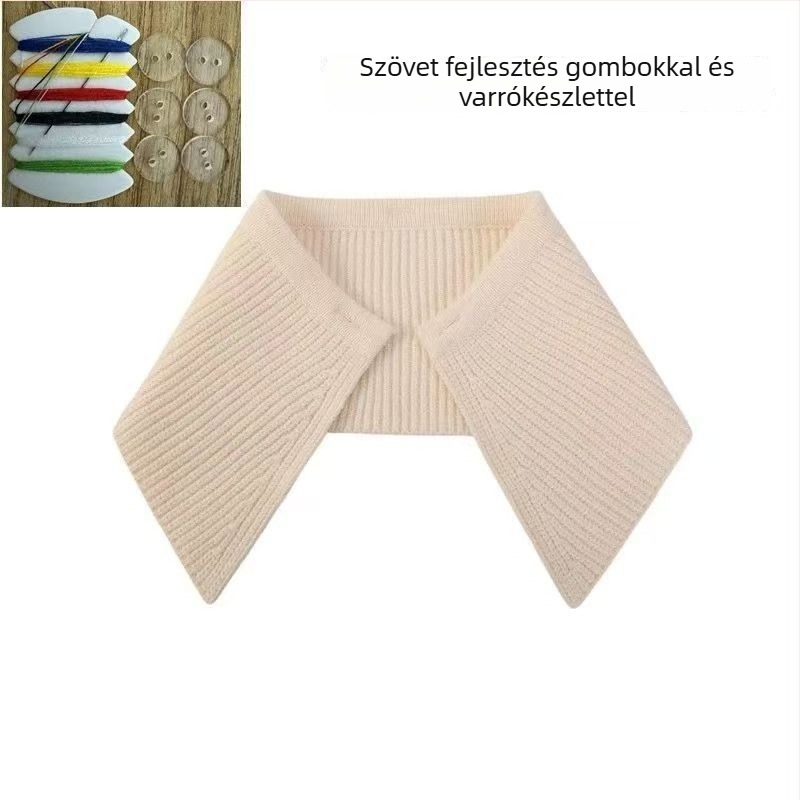 Shatongman Gyerekeknek Levehető Ríbben Négyzet Gallér Tollas Díszítéssel, Koreai Stílusú Nagy Gallér, Meleg, Foltmentes, Poliészter Külső és Poliészter Belső, 2025 Tavasz